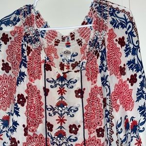 Bila Floral Boho Top Size Large